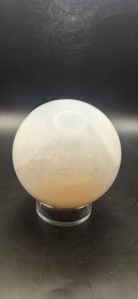 Blue calcite sphere! 80.6mm, 3.1 inches, 1.10 pounds!