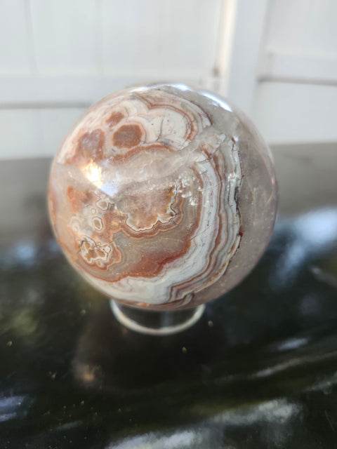 Amethyst lace agate sphere! 85mm, 3.36 inches, 2.1 pounds