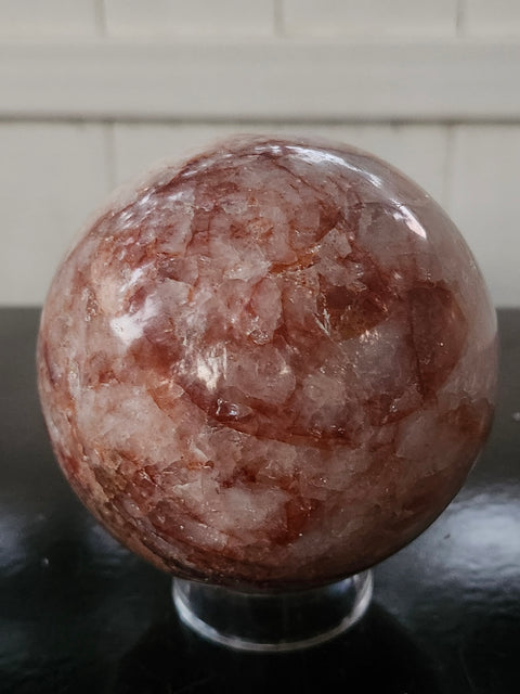 Fire quartz sphere! 2.6 pounds, 90mm, 3.56 inches