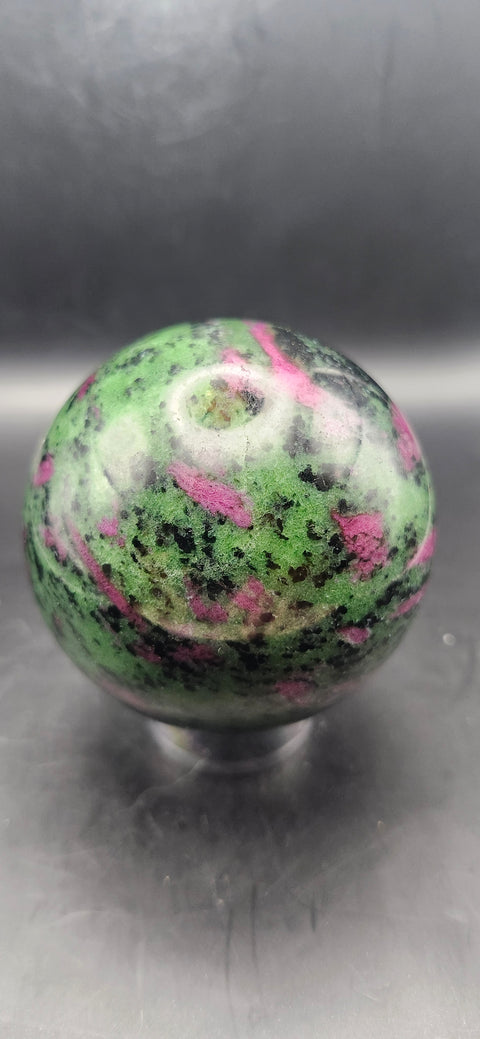 Ruby in zoisite sphere! 65.5mm, 2.57 Inches, 1 pound