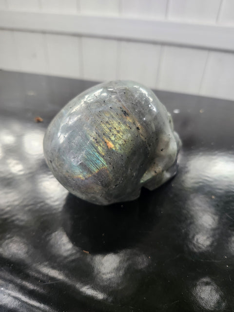 Labradorite skull! 1.2 pounds, 3.8 inches long, 2.8 tall, 2.3 wide