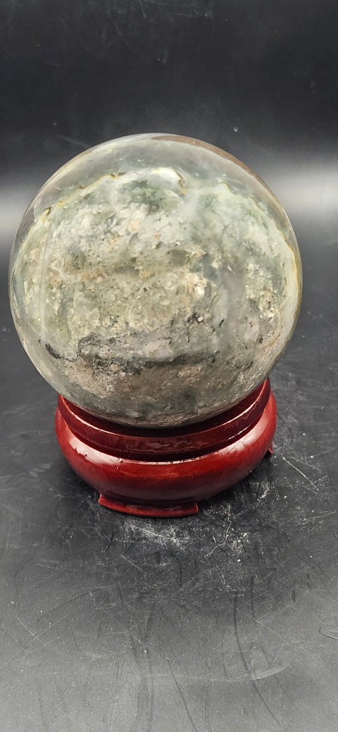 Florite/ ferruginous quartz sphere!! 15.7 ounces, 65.6mm, 2.5 inches