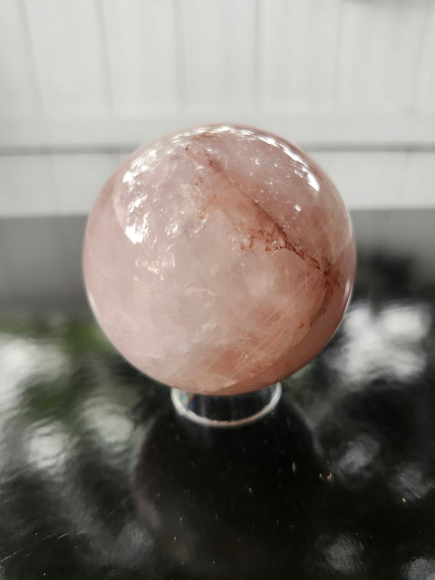 14.8 ounce, 66.8mm, 2.62 inch fire quartz sphere
