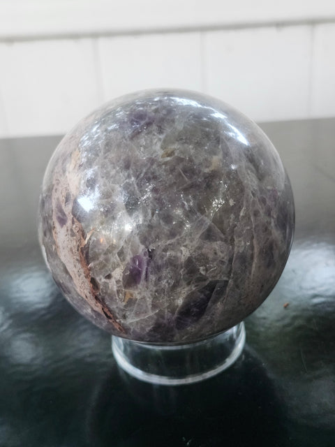 Chevron amethyst sphere! 76mm, 3 inches, 1.6 pounds
