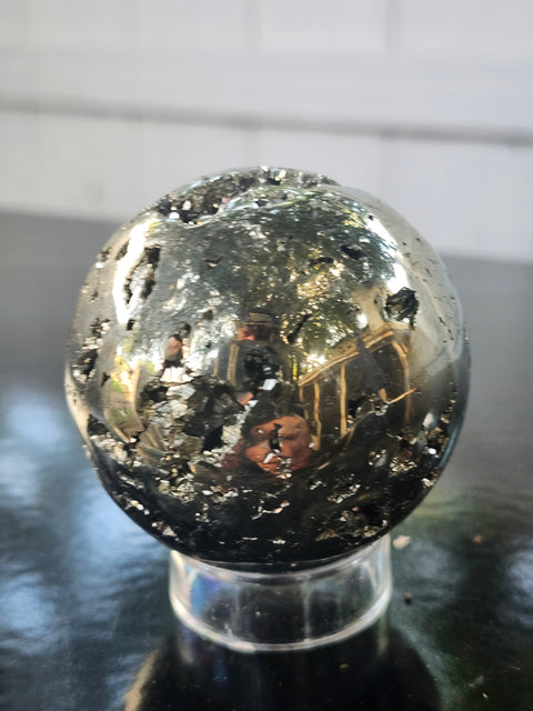 Pyrite sphere! 12 ounces, 58mm, 2.3 inches