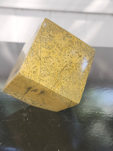 Yellow feather jasper balancing cube! 2.6 by 2.3 inches wide, 1.6 pounds