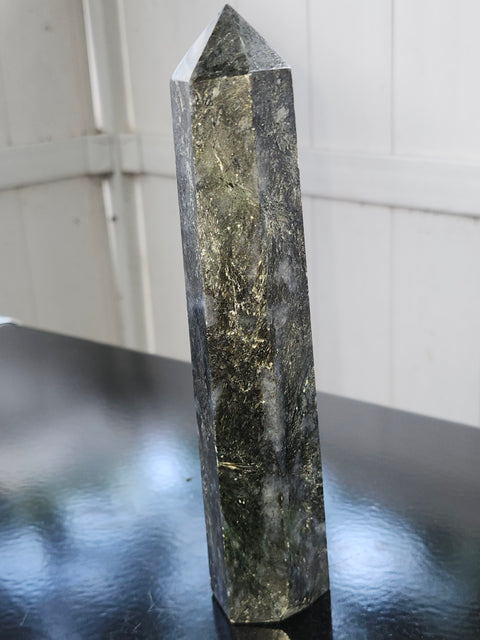 Large larvikite tower! 8 inches tall, 1.5 pounds