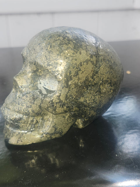 Pyrite skull! 1.7 pounds, 3.6 inches long, 3 tall, 2.2 wide
