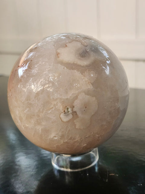 Flower agate sphere! 1.5 pounds, 75mm, 2.98 inches