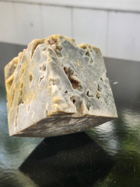 Druzy agate balancing cube! 1.1 pound, 63.1mm by 62.8mm