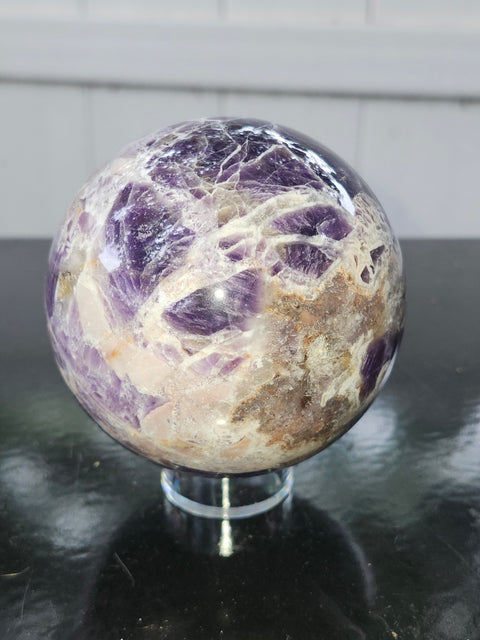 Dream amethyst sphere! 77.9mm, 3.06 inches, 1.7 pounds