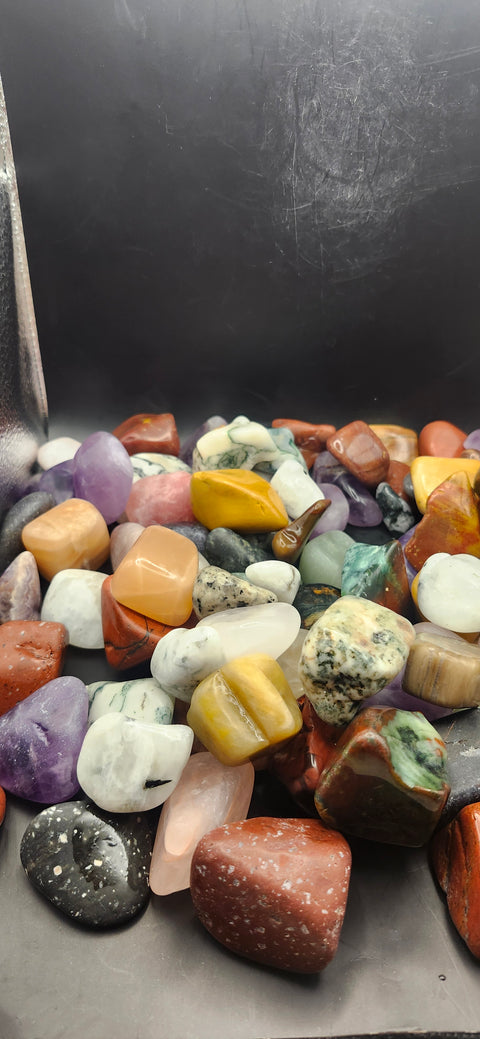 2 pounds tumbled gemstones!! Huge assortment in each bag!!