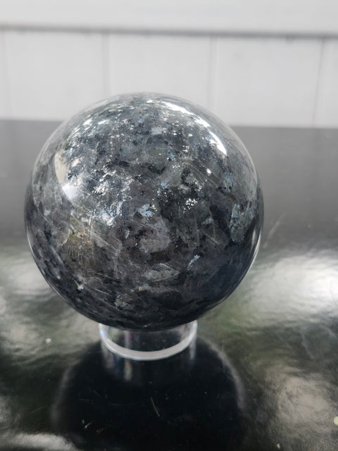 Larvikite sphere! 1.1 pounds, 69mm, 2.7 inches