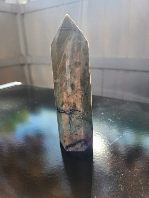 11 ounce opalized fluorite tower