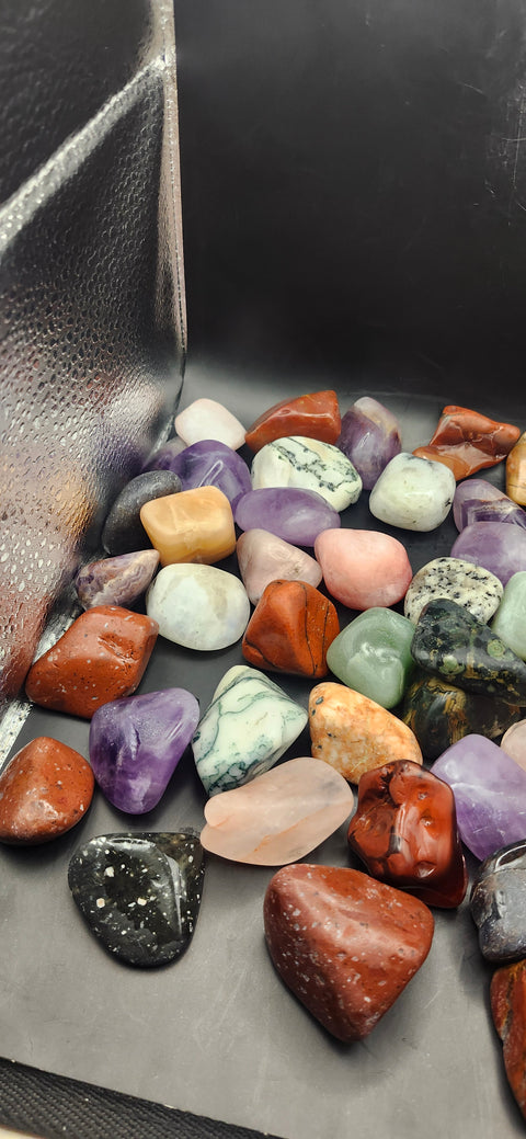 2 pounds tumbled gemstones!! Huge assortment in each bag!!