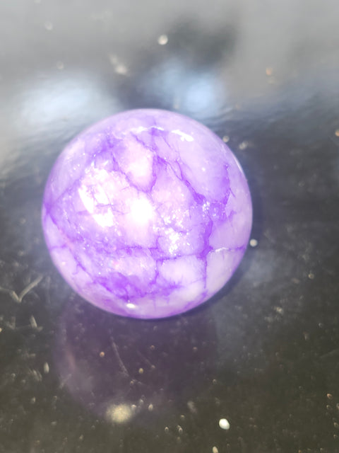 Purple crackle quartz sphere! 7.4 ounces, 53mm, 2.1 inches