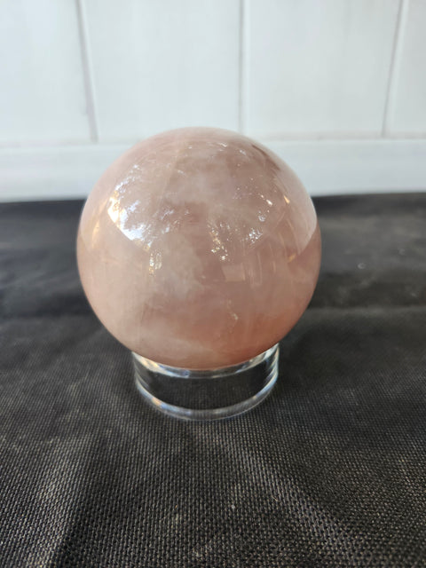 12 ounce, 63.4mm, 2.5 inch rose quartz sphere