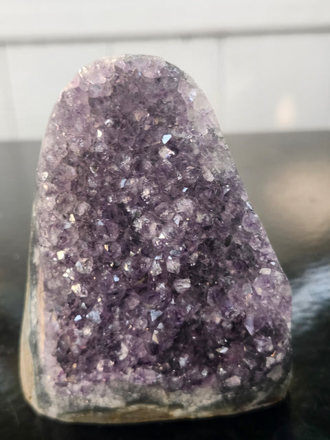 Amethyst cut base free form! 13.2 ounces, 3.5 inches tall, 2.8 wide