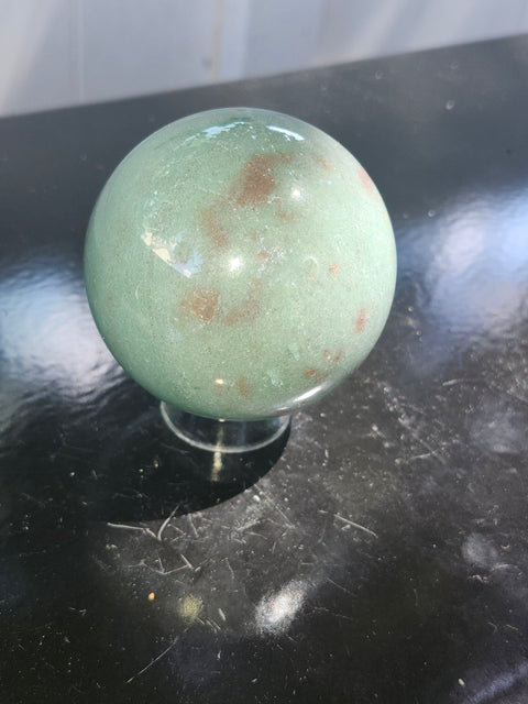 Green aventurine sphere! 15 ounces, 68mm, 2.68 inches