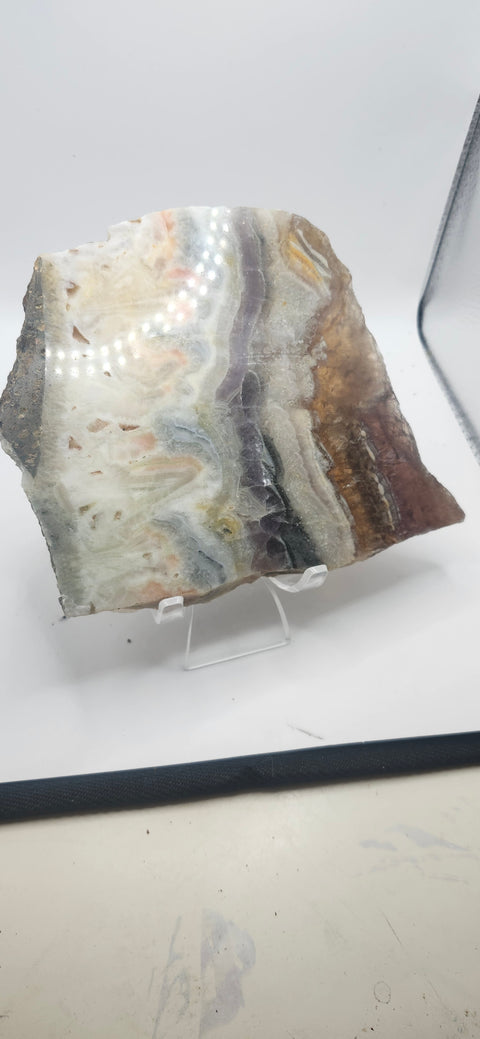 Multi color agate slab! 5.6 inch by 5.4 inch 1.6 pounds