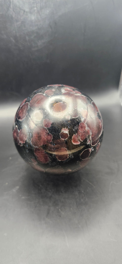 Astrophyllite garnet firework sphere! 74.5mm, 2.93 inches, 1.9 pounds