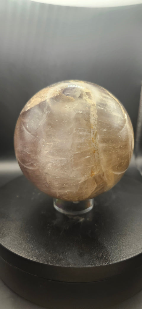 Smoky quartz sphere! 82mm, 3.23 inches, 2 pounds!