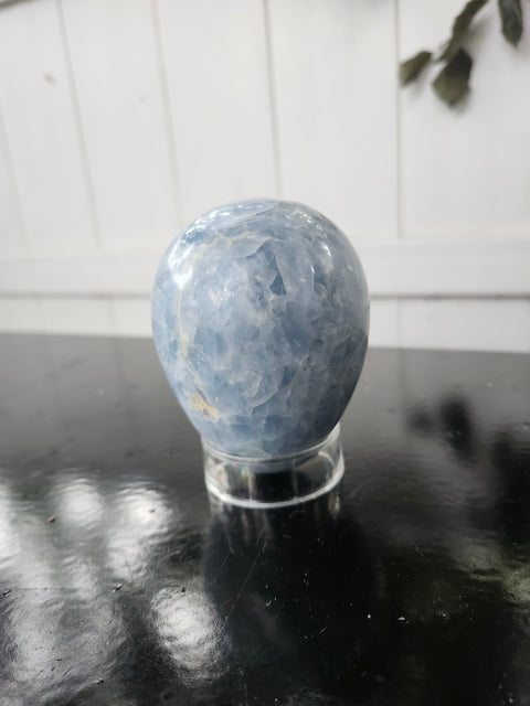 Blue calcite egg! 1 pound, 4 inches