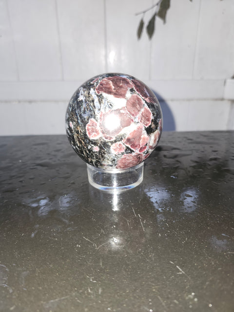 1.5 pound, 69.6mm, 2.74 inch Astrophyllite garnet fireworks sphere