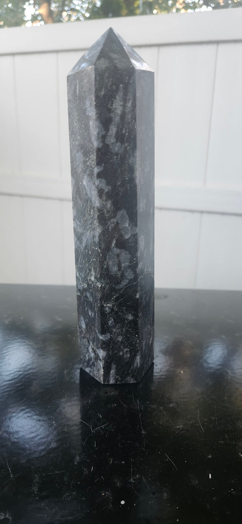 Large larvikite tower! 8.25 inches, 1.13 pounds!