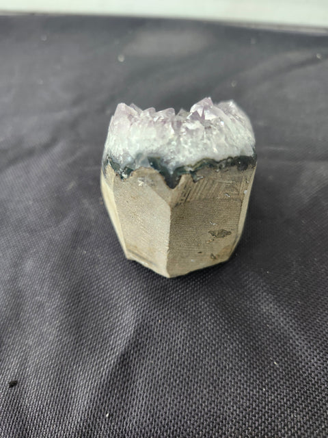 10 ounce, 3 inch tall, 2 inch wide amethyst geode free form