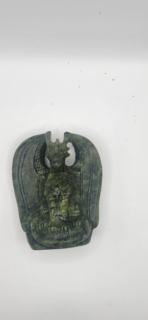 Nephrite jade winged dragon! 3.5 inches tall 7 ounces