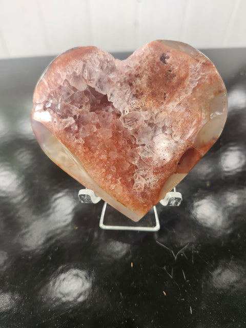 Snakeskin agate heart 5.6 ounce, 3.25 inch wide, 3 inch tall