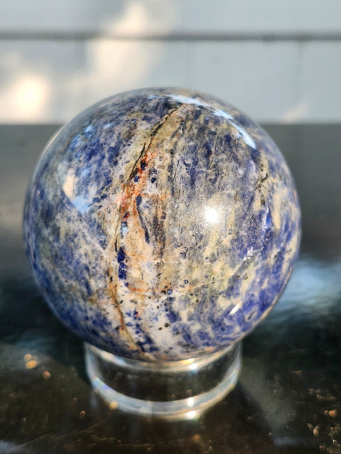 Sodalite sphere! 69mm, 2.7 inches, 1.1 pounds