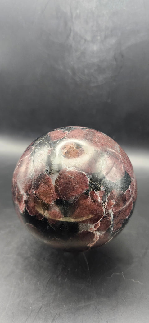 Astrophyllite garnet firework sphere! 72.3mm, 2.84 inches, 1.7 pounds