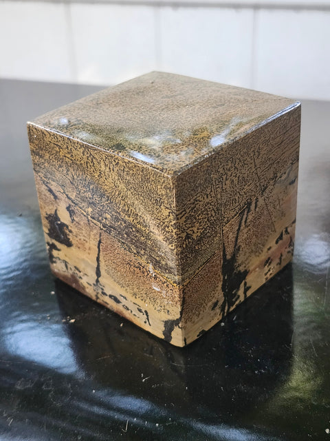Dendritic jasper cube! 2.4 inches, 1.4 pounds