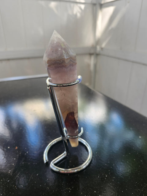 3.5 ounce, 5.5 inch amethyst lace agate scepter