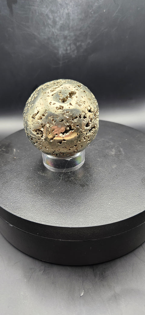 Pyrite sphere. 50.8mm, 2 inches, 9.5 ounces