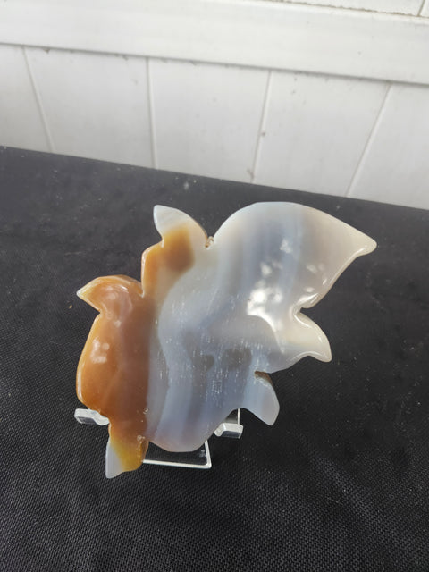 Druzy agate flower carving! 7 ounces, 5 inches tall