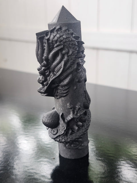 Shungite dragon tower! 2.7 ounces, 4.3 inches tall