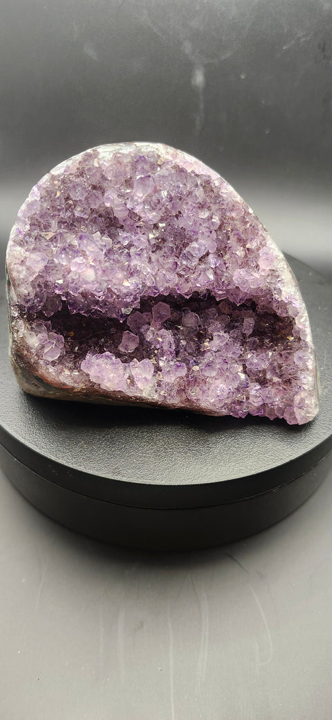 Amethyst cut base free form! 12 ounces, 3.6 inches long, 2.8 tall