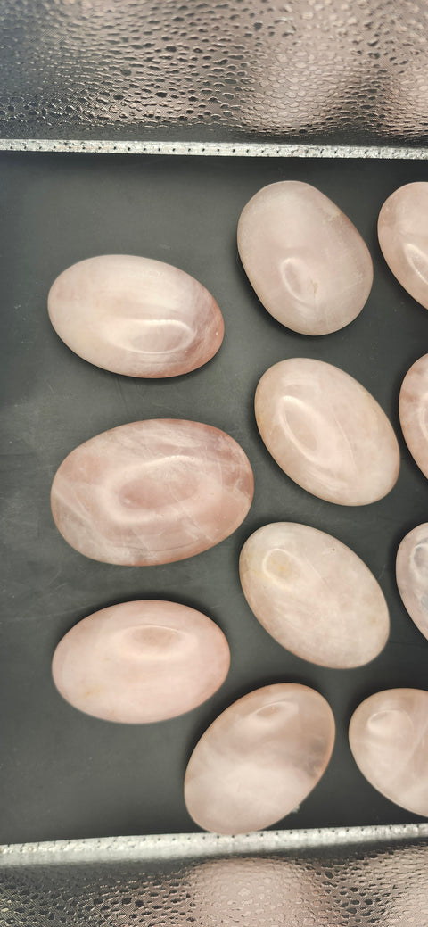 Rose quartz palm stone
