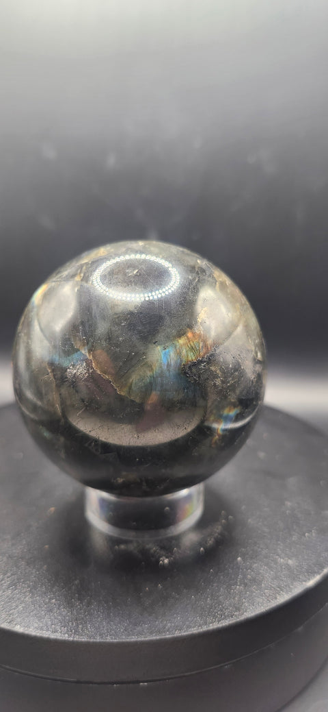 Labradorite sphere! 62mm, 2.4 inches, 12 ounces