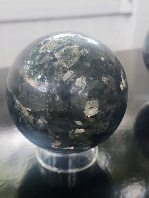 Larvikite sphere! 1.8 pounds, 78mm, 3 inches