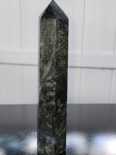 Large larvikite tower! 8 inches tall, 1.5 pounds