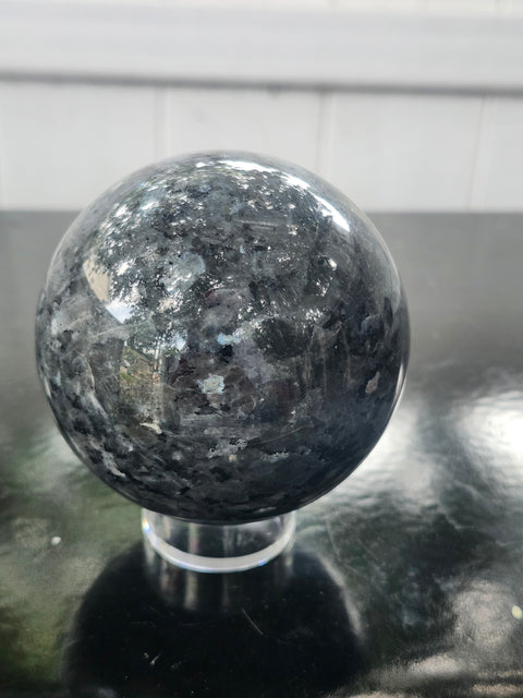 Larvikite sphere! 1.1 pounds, 69mm, 2.7 inches