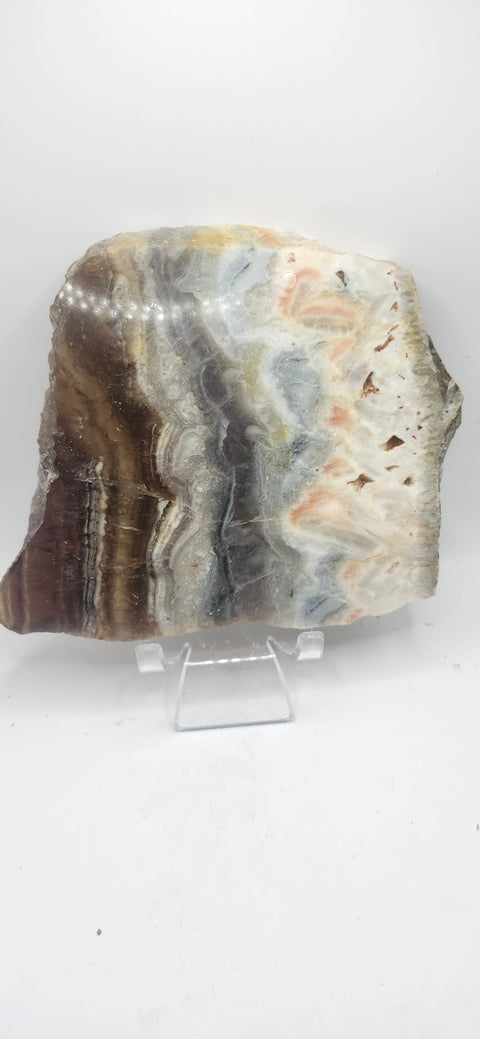 Multi color agate slab! 5.6 inch by 5.4 inch 1.6 pounds