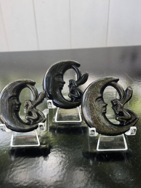 Golden obsidian moon fairy! 2 inches, 1.2 ounces