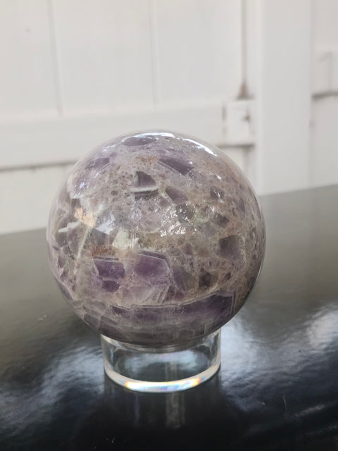 Chevron amethyst sphere! 1.4 pounds, 76mm, 2.9 inches