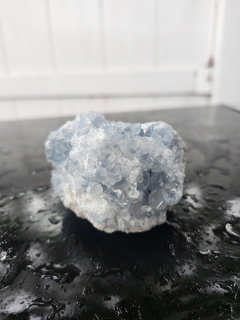 Blue calcite geode, clusters!! 6 too 8 ounces