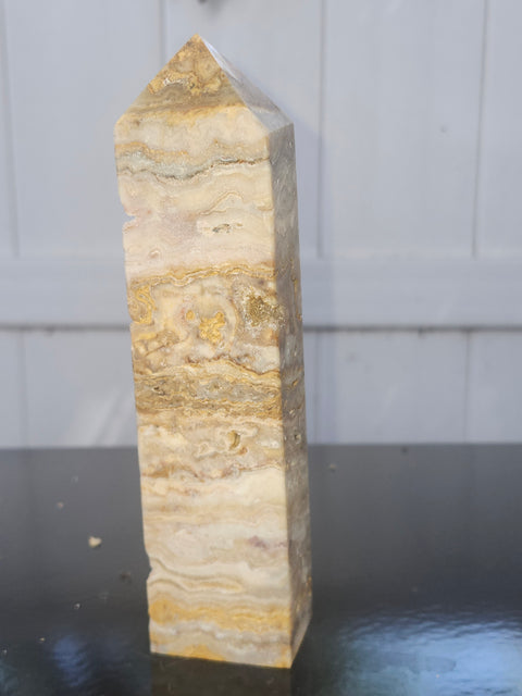 Yellow jasper tower! 6.5 inches tall, 14 ounces